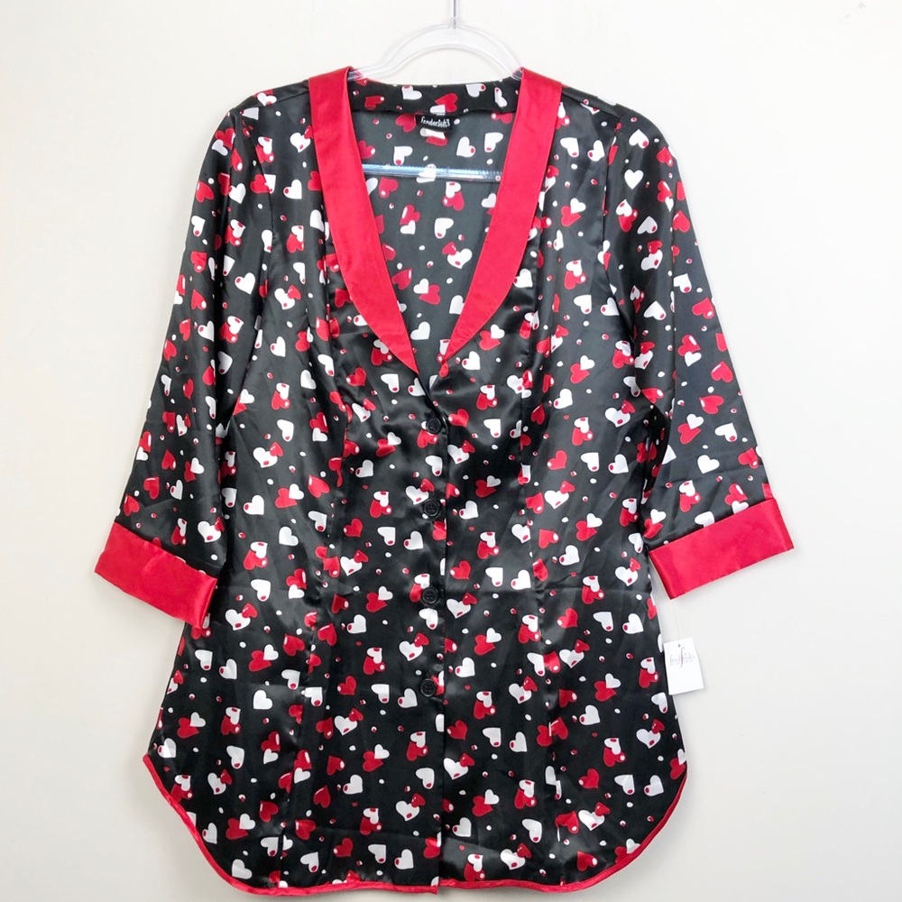 Fredericks of Hollywood Heart Pajama Button Front